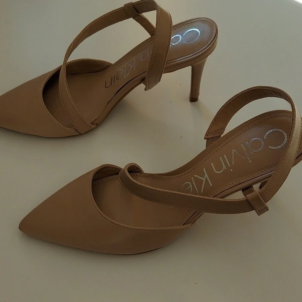 Calvin Klein Women's Beige Strappy Heels Sz. 8M - Picture 6 of 6